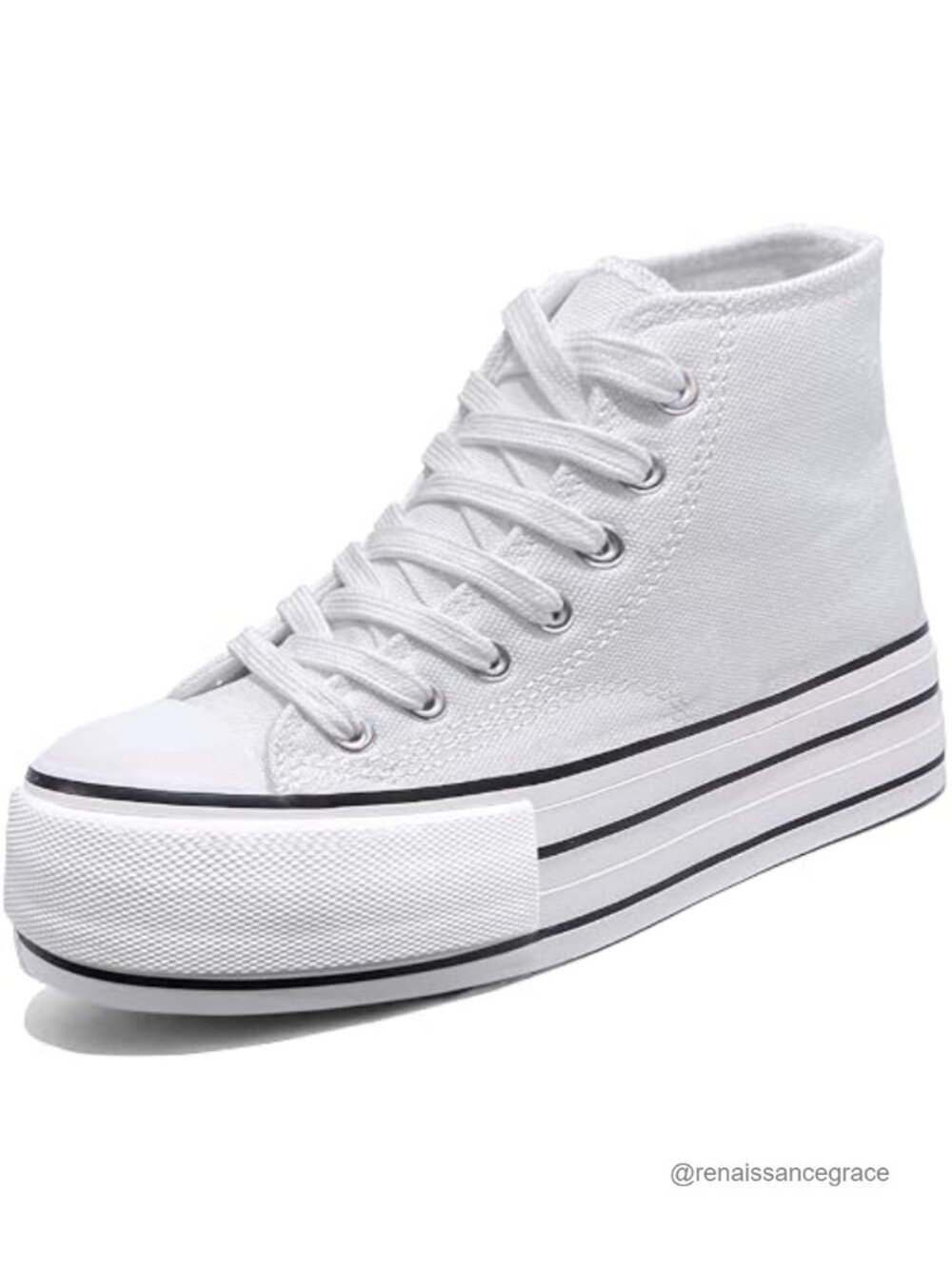 Canvas Platform Sneakers for Women, Chunky Low Top Shoes, 4cm Height Increase